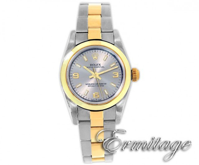 Rolex 76183 Yellow Gold & Steel on Oyster, Smooth Bezel Steel with Luminous & Gold Index